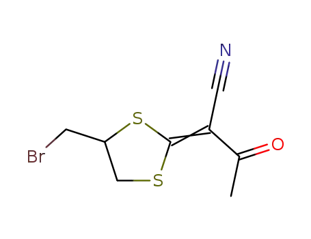 2-(4-(bromomethyl)-1,3-dithiolan-2-ylidene)-3-oxobutanenitrile