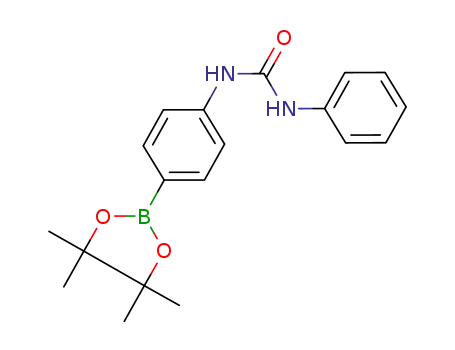 Molecular Structure of 819056-67-2 (Urea,
N-phenyl-N'-[4-(4,4,5,5-tetramethyl-1,3,2-dioxaborolan-2-yl)phenyl]-)
