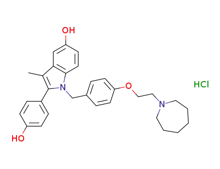 1-[4-(2-azepan-1-yl-ethoxy)-benzyl]-2-(4-hydroxy-phenyl)-3-methyl-1H-indol-5-ol hydrochloride