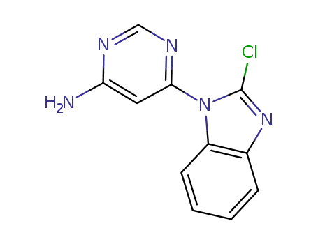 Molecular Structure of 919084-99-4 (4-Pyrimidinamine, 6-(2-chloro-1H-benzimidazol-1-yl)-)