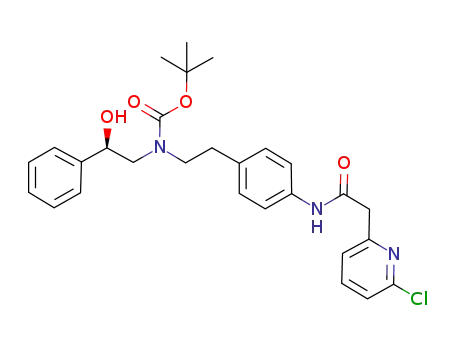 tert-butyl (R)-N-[2-(4-{[2-(6-chloro-2-pyridyl)acetyl]amino}phenyl)ethyl]-N-(2-hydroxy-2-phenylethyl)carbamate