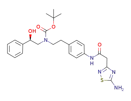 tert-butyl (R)-N-[2-(4-{[2-(5-amino-1,2,4-thiadiazol-3-yl)acetyl]amino}phenyl)ethyl]-N-(2-hydroxy-2-phenylethyl)carbamate