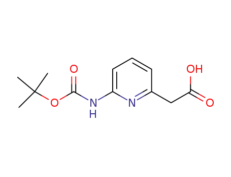 Molecular Structure of 408367-22-6 ((6-tert-Butoxycarbonylamino-pyridin-2-yl)-acetic acid)