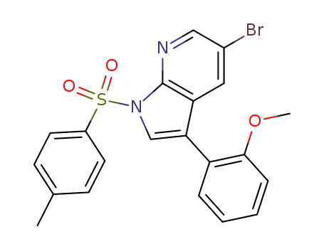 Molecular Structure of 875639-16-0 (1H-Pyrrolo[2,3-b]pyridine,
5-bromo-3-(2-methoxyphenyl)-1-[(4-methylphenyl)sulfonyl]-)