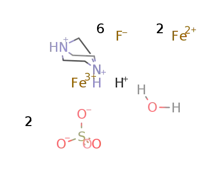 HN(CH2)6NH(2+)*2Fe(2+)*Fe(3+)*6F(1-)*2SO4(2-)*H(1+)*H2O=[HN(CH2)6NH][Fe3F6(SO4)2]*H3O
