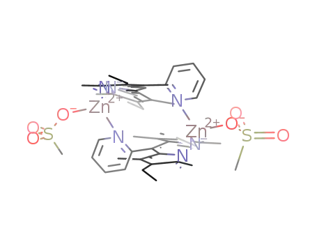 [Zn(II)(O3SMe)2(2,8-diethyl-1,3,7,9-tetramethyl-5-(2-pyridyl)-dipyrromethene)]2