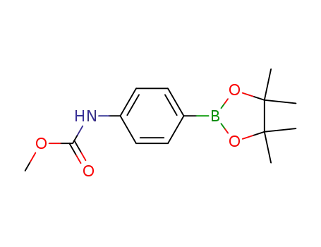 Molecular Structure of 844500-75-0 (Methyl (4-(4,4,5,5-tetraMethyl-1,3,2-dioxaborolan-2-yl)phenyl)carbaMate)