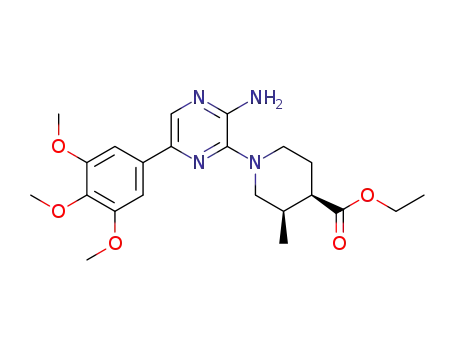 (+/-)-(3R,4R)-ethyl 1-(3-amino-6-(3,4,5-trimethoxyphenyl)pyrazin-2-yl)-3-methylpiperidine-4-carboxylate
