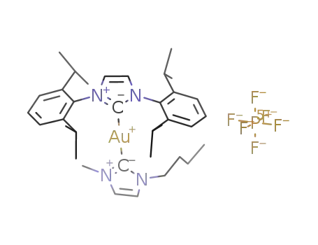 [Au(N,N'-bis(2,6-diisopropylphenyl)imidazol-2-ylidene)(BMIM)][PF6]