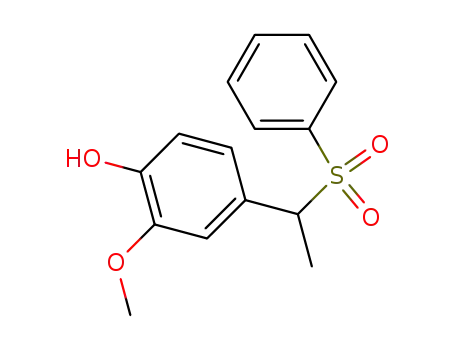 Molecular Structure of 7252-28-0 (4-[1-(benzenesulfonyl)ethyl]-2-methoxy-phenol)