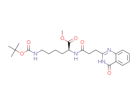 methyl 6-(tert-butoxycarbonylamino)-2-(3-(4-oxo-3,4-dihydroquinazolin-2-yl)propanamido)hexanoate