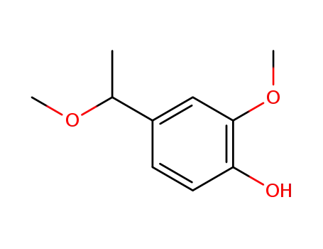 Molecular Structure of 25007-53-8 (Phenol, 2-methoxy-4-(1-methoxyethyl)-)
