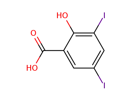 Molecular Structure of 133-91-5 (3,5-Diiodosalicylic acid)