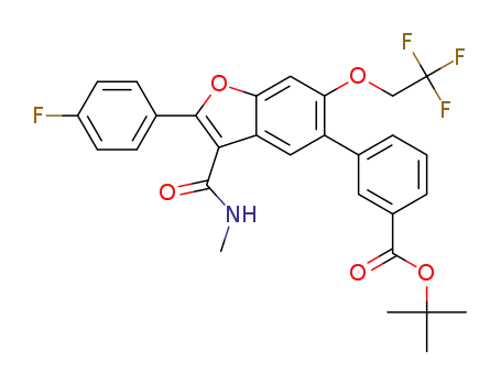 tert-butyl 3-(2-(4-fluorophenyl)-3-(methylcarbamoyl)-6-(2,2,2-trifluoroethoxy)benzofuran-5-yl)benzoate