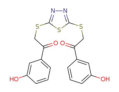 2,20-(1,3,4-thiadiazole-2,5-diyl)bis(sulfanediyl)bis(1-(3-hydroxyphenyl)ethanone)