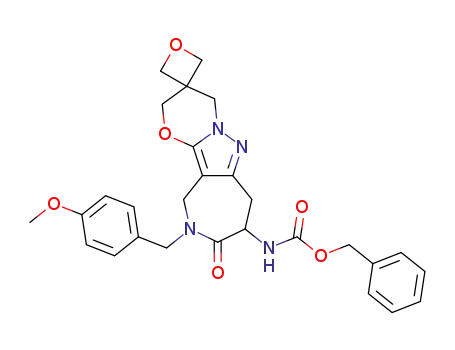 benzyl (10'-(4-methoxybenzyl)-9'-oxo-8',9',10',11'-tetrahydro-2'H,4'H,7'H-spiro[oxetane-3,3'-[1,3]oxazino[3',2':1,5]pyrazolo[4,3-c]azepin]-8'-yl)carbamate