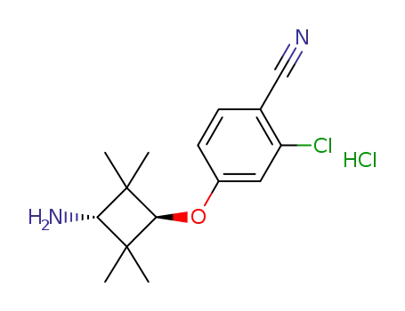 4-((1R,3R)-3-amino-2,2,4,4-tetramethylcyclobutoxy)-2-chlorobenzonitrile hydrogen chloride
