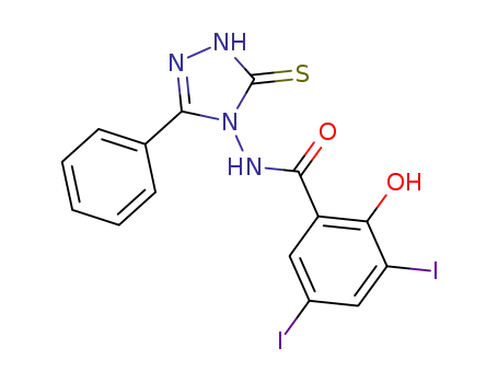 2-hydroxy-3,5-diiodo-N-(3-phenyl-5-thioxo-1H-1,2,4-triazol-4(5H)-yl)benzamide