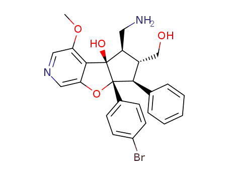 rac-(4bR,5R,6R,7S,7aR)-5-(aminomethyl)-7a-(4-bromophenyl)-6-(hydroxymethyl)-4-methoxy-7-phenyl-5,6,7,7a-tetrahydro-4bH-cyclopenta[4,5]furo[2,3-c]pyridin-4b-ol