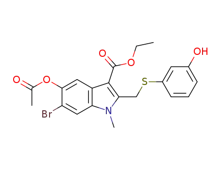 ethyl 5-acetyloxy-6-bromo-2-(((3-hydroxyphenyl)thio)methyl)-1-methyl-1H-indole-3-carboxylate