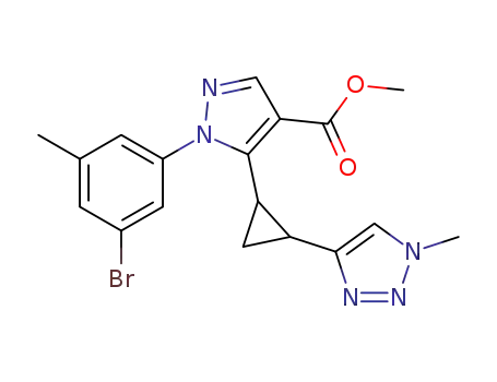 methyl 1-(3-bromo-5-methylphenyl)-5-(2-(1-methyl-1H-1,2,3-triazol-4-yl)cyclopropyl)-1H-pyrazole-4-carboxylate