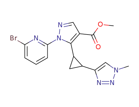 methyl 1-(6-bromopyridin-2-yl)-5-(2-(1-methyl-1H-1,2,3-triazol-4-yl)cyclopropyl)-1H-pyrazole-4-carboxylate