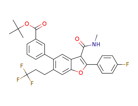 tert-butyl 3-(2-(4-fluorophenyl)-3-(methylcarbamoyl)-6-(3,3,3-trifluoropropyl)benzofuran-5-yl)benzoate