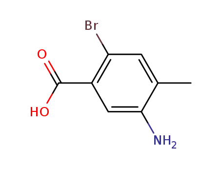 Molecular Structure of 745048-63-9 (5-Amino-2-bromo-4-methylbenzoic acid)