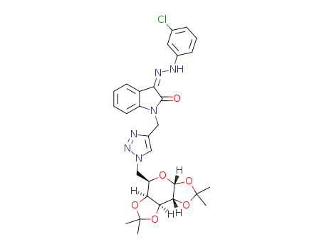 (Z)-3-{2-(3-chlorophenyl)hydrazono}-1-[{1′-(6′′-deoxy-1′′,2′′:3′′,4′′-di-O-isopropylidene-α-D-galactopyranos-6′′-yl)-1'H-1′,2′,3′-triazol-4′-yl}methyl]indoline-2,3-dione