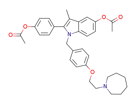 4-(5-acetoxy-1-(4-(2-(azepan-1-yl)ethoxy)benzyl)-3-methyl-1H-indol-2-yl)phenyl acetate