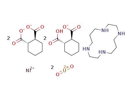 [(UO2)2(rac-trans-1,2-cyclohexanedicarboxylate)2(rac-trans-1,2-cyclohexanedicarboxylate-H)2Ni(1,4,8,11-tetraazacyclotetradecane)]