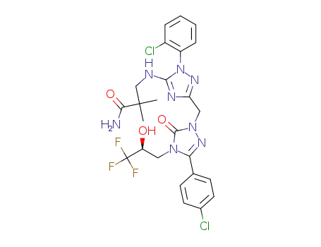 3-{[1-(2-chlorophenyl)-3-({3-(4-chlorophenyl)-5-oxo-4-[(2S)-3,3,3-trifluoro-2-hydroxypropyl]-4,5-dihydro-1H-1,2,4-triazol-1-yl}methyl)-1H-1,2,4-triazol-5-yl]amino}-2,2-dimethylpropanamide