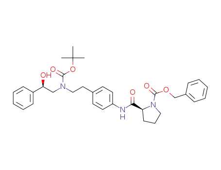 (S)-2-((4-(2-((tert-butoxycarbonyl)((R)-2-hydroxy2-phenylethyl)amino)ethyl)phenyl)carbamoyl)pyrrolidine-1-carboxylic acid benzyl ester
