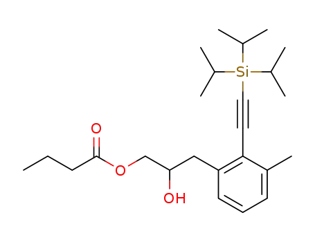 2-hydroxy-3-(3-methyl-2-((triisopropylsilyl)ethynyl)phenyl)propyl butyrate