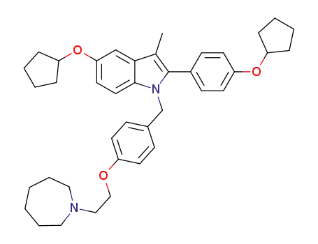 1-(4-(2-(azepan-1-yl)ethoxy)benzyl)-5-(cyclopentyloxy)-2-(4-(cyclopentyloxy)phenyl)-3-methyl-1H-indole