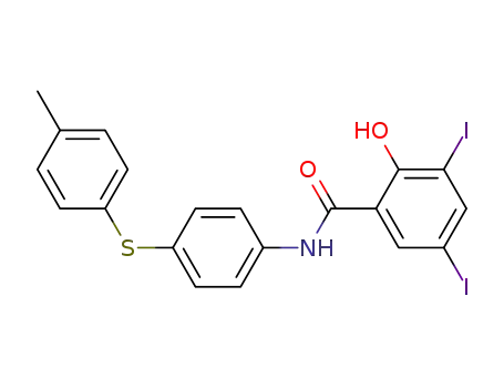 2-Hydroxy-3,5-diiodo-N-(4-p-tolylsulfanyl-phenyl)-benzamide