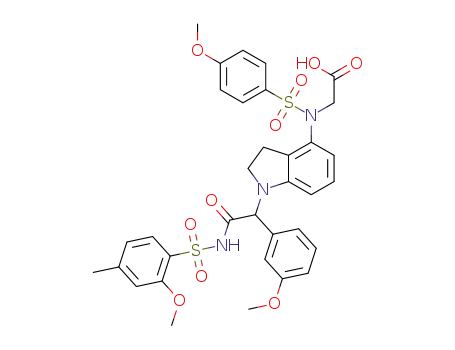 N-(1-(2-((2-methoxy-4-methylphenyl)sulfonamido)-1-(3-methoxyphenyl)-2-oxoethyl)indolin-4-yl)-N-((4-methoxyphenyl)sulfonyl)glycine