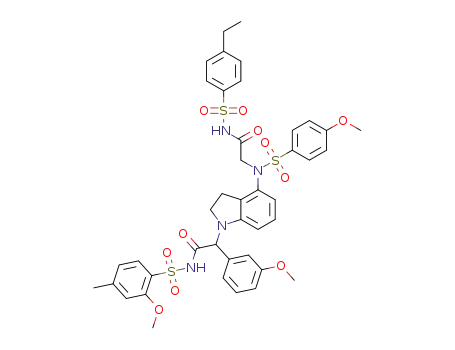 2-(4-((N-(2-((4-ethylphenyl)sulfonamido)-2-oxoethyl)-4-methoxyphenyl)sulfonamido)indolin-1-yl)-N-((2-methoxy-4-methylphenyl)sulfonyl)-2-(3-methoxyphenyl)acetamide
