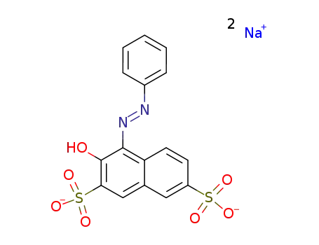 Molecular Structure of 5859-00-7 (disodium 3-hydroxy-4-(phenylazo)naphthalene-2,7-disulphonate)
