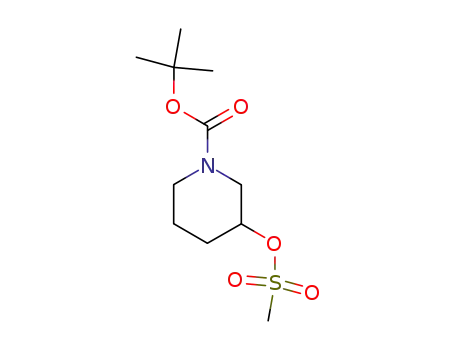 Molecular Structure of 129888-60-4 (N-BOC-3-MESYLOXYPIPERIDINE)