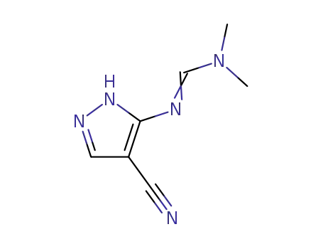 Molecular Structure of 78972-81-3 (Methanimidamide, N'-(4-cyano-1H-pyrazol-3-yl)-N,N-dimethyl-)