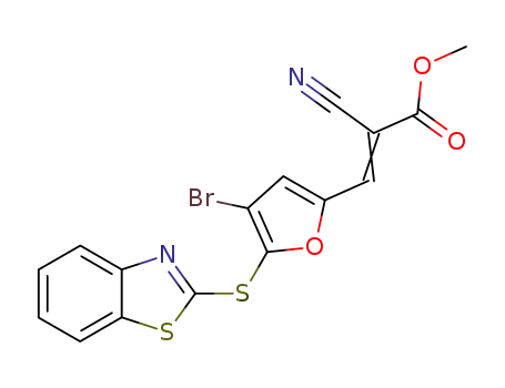 2-Propenoic acid,
3-[5-(2-benzothiazolylthio)-4-bromo-2-furanyl]-2-cyano-, methyl ester