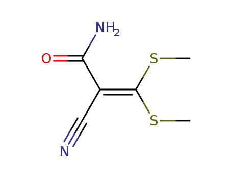 Molecular Structure of 17823-69-7 (3,3-Bis(methylthio)-2-cyanopropenamide)