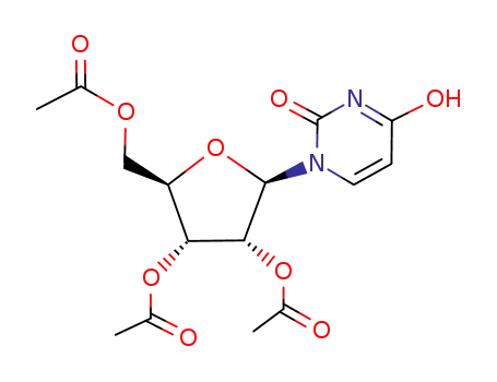 Molecular Structure of 4105-38-8 (2',3',5'-Tri-O-acetyluridine)