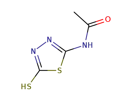 Molecular Structure of 32873-56-6 (2-Acetylamino-5-mercapto-1,3,4-thiadiazole)