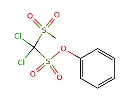 Molecular Structure of 138373-01-0 (Methanesulfonic acid, dichloro(methylsulfonyl)-, phenyl ester)