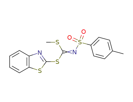 N-[1-(Benzothiazol-2-ylsulfanyl)-1-methylsulfanyl-meth-(E)-ylidene]-4-methyl-benzenesulfonamide