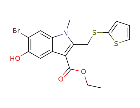 1-methyl-2-(thienyl-2')-thiomethyl-3-ethoxycarbonyl-5-hydroxy-6-bromoindole