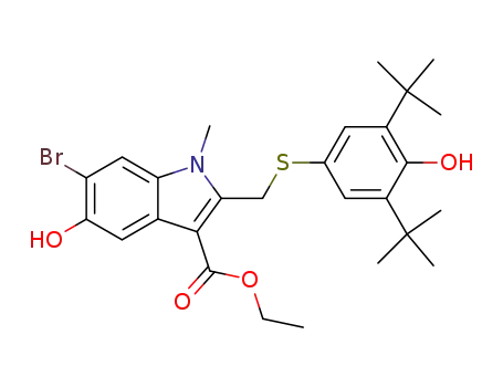 1-methyl-2-(3',5'-di-tert-butyl-4'-hydroxyphenyl)-thiomethyl-3-ethoxycarbonyl-5-hydroxy-6-bromoindole