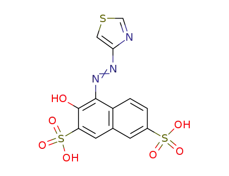 3-Hydroxy-4-(thiazol-4-ylazo)-naphthalene-2,7-disulfonic acid